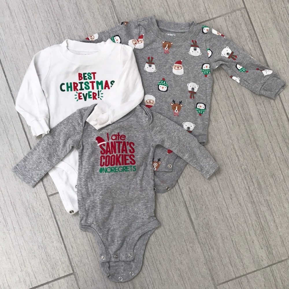 (3) Christmas onesies